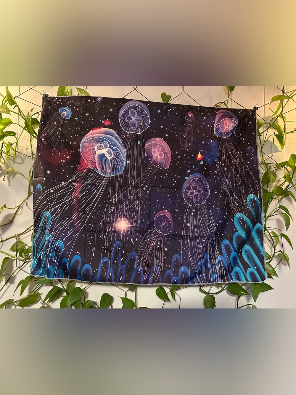 New tapestry home wall decor jellyfish ocean reef rave hippy space interstellar